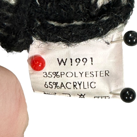 365 Point Tiger Face Animal Print Knit Sweater Cream Black Size Small Oversized - Picture 4 of 10